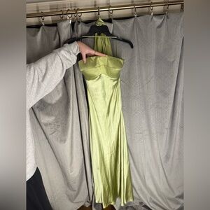 Hello Molly Lime One Shoulder Dress